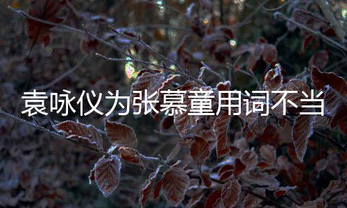 张慕支持中国歉解 童用袁咏仪为一个当道词不是误